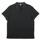 CALVIN KLEIN Mens Black Short Sleeve Plain XL Cotton Blend Polo Shirt Casual