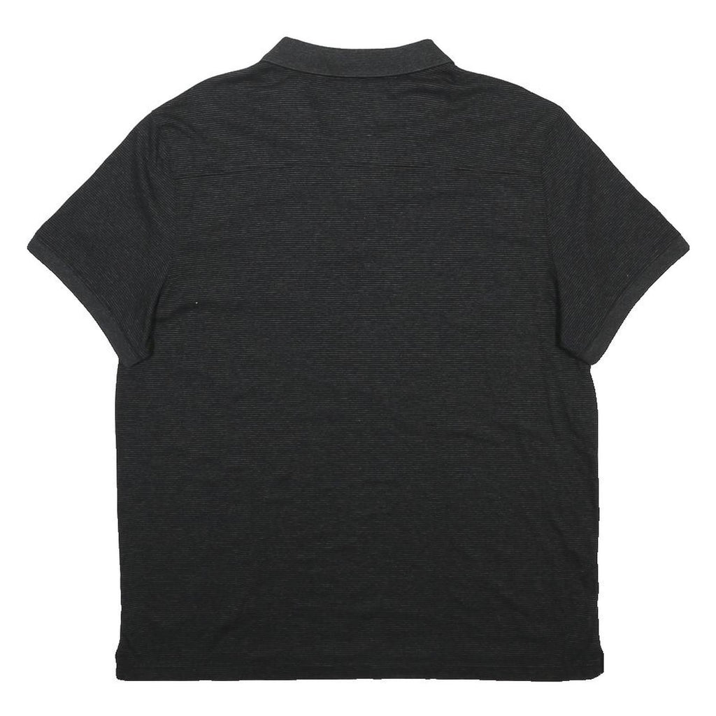 CALVIN KLEIN Mens Black Short Sleeve Plain XL Cotton Blend Polo Shirt Casual