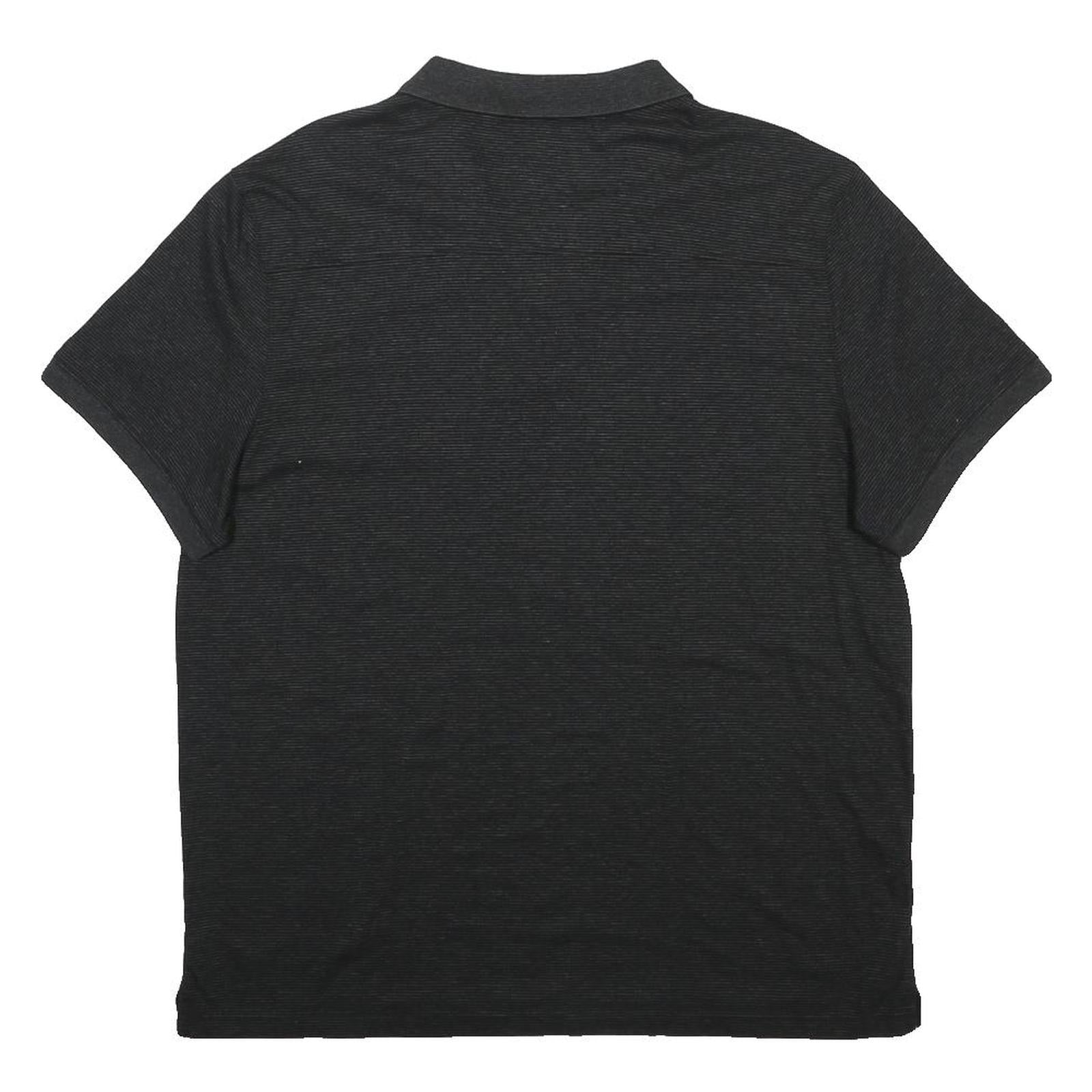 CALVIN KLEIN Mens Black Short Sleeve Plain XL Cotton Blend Polo Shirt Casual