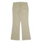 DICKIES Womens Cotton Blend Beige Regular Fit Flared Trousers W29 L30 Workwear