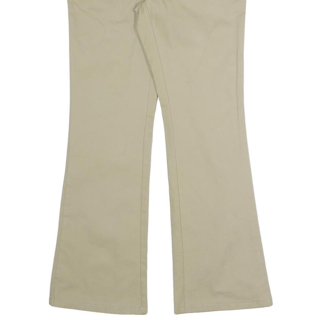 DICKIES Womens Cotton Blend Beige Regular Fit Flared Trousers W29 L30 Workwear