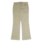 DICKIES Womens Cotton Blend Beige Regular Fit Flared Trousers W29 L30 Workwear
