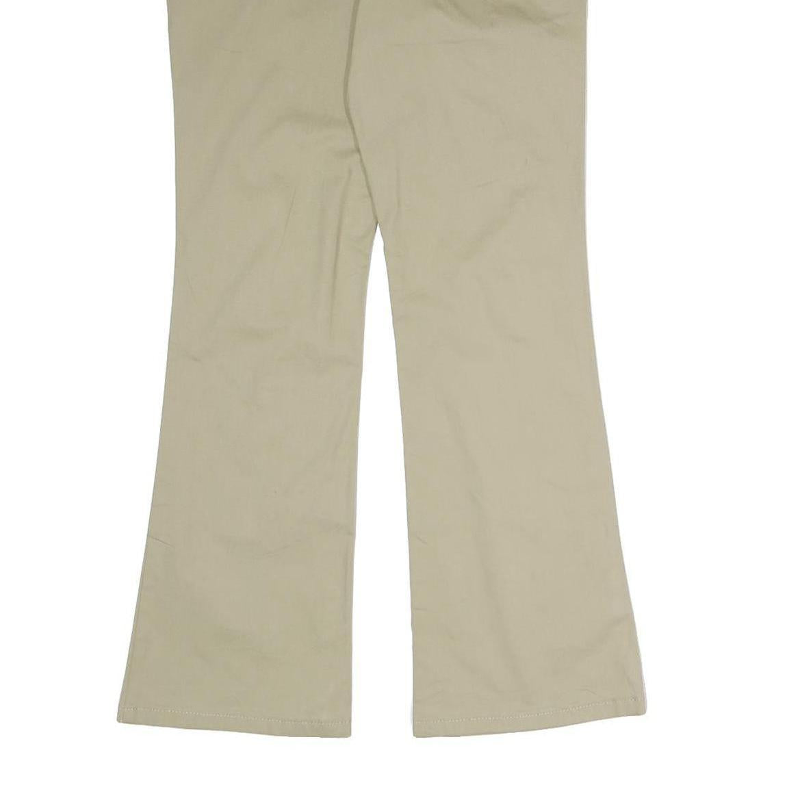 DICKIES Womens Cotton Blend Beige Regular Fit Flared Trousers W29 L30 Workwear