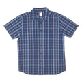 THE NORTH FACE Mens Blue Check Short Sleeve Shirt L Cotton Blend Casual