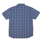 THE NORTH FACE Mens Blue Check Short Sleeve Shirt L Cotton Blend Casual