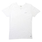 DIESEL Mens White Slogan T-Shirt S Short Sleeve Crew Neck Cotton Blend Casual