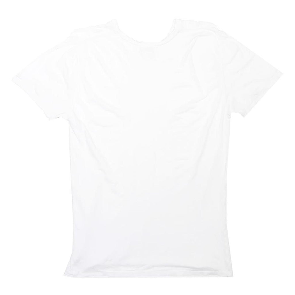 DIESEL Mens White Slogan T-Shirt S Short Sleeve Crew Neck Cotton Blend Casual