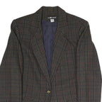 SAG HARBOUR Womens Brown Check Tailored Blazer Jacket UK 14 Polyester Blend