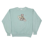 ENDLESS Mens Green Sweatshirt Crew Neck M Teddy Bear Graphic Cotton Blend