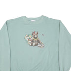 ENDLESS Mens Green Sweatshirt Crew Neck M Teddy Bear Graphic Cotton Blend