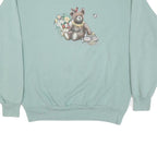 ENDLESS Mens Green Sweatshirt Crew Neck M Teddy Bear Graphic Cotton Blend