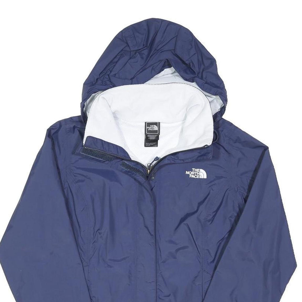 THE NORTH FACE Womens Blue Outdoor Jacket S Polyester Blend Plain Zip Hooded