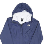 THE NORTH FACE Womens Blue Outdoor Jacket S Polyester Blend Plain Zip Hooded