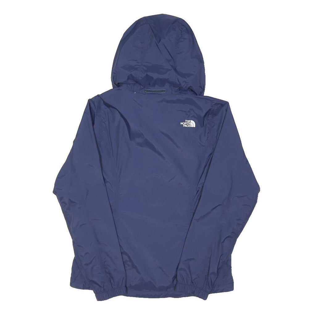 THE NORTH FACE Womens Blue Outdoor Jacket S Polyester Blend Plain Zip Hooded