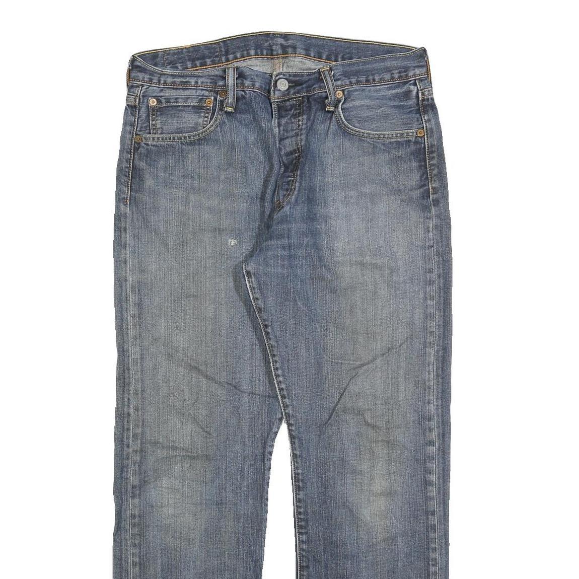 LEVI'S 501 Mens Jeans Blue Regular Straight Denim Medium W33 L30 Classic Button