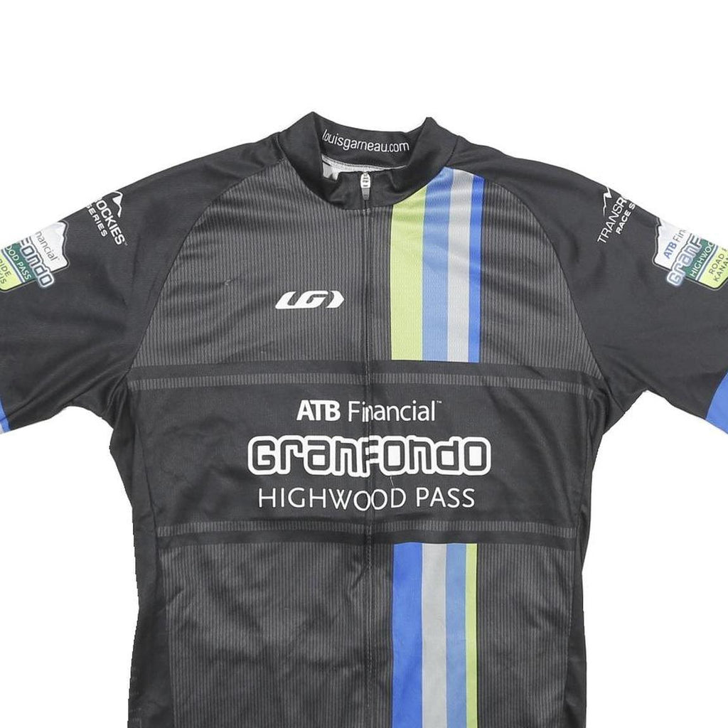 LOUIS GARNEAU Mens Black & Blue Graphic T-Shirt L Short Sleeve Crew Neck