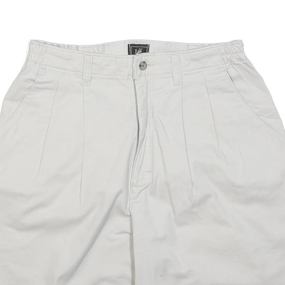 LEE Mens Shorts White Casual M W28 Lightweight Cotton Blend Relaxed Fit