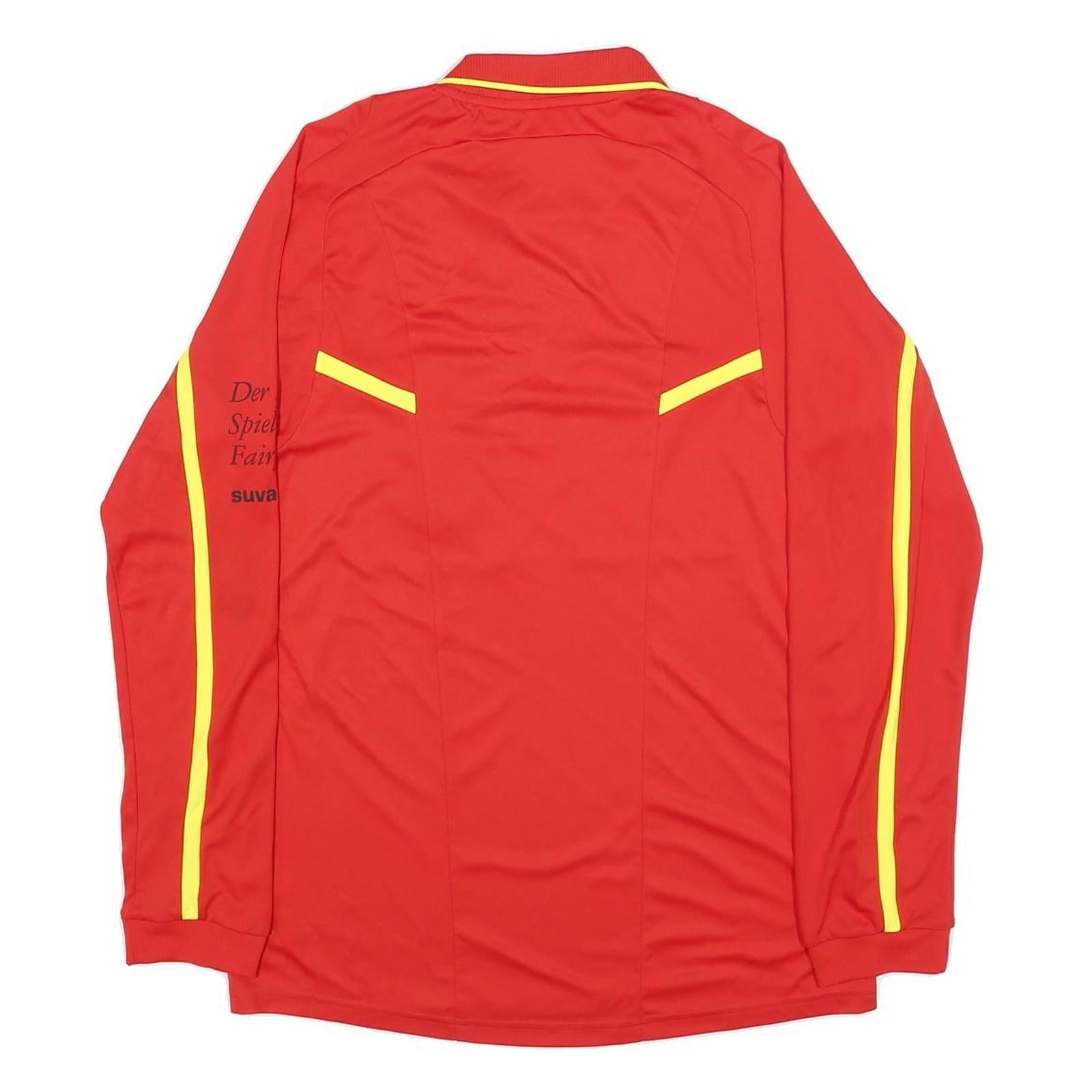 ADIDAS Switzerland FA 2011-12 Referee Mens Red Long Sleeve Football Jersey M