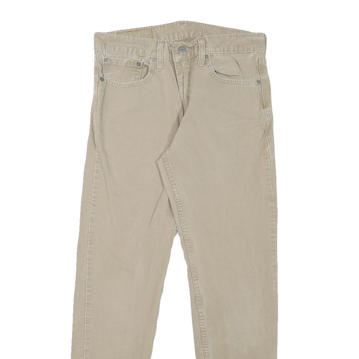 LEVI'S Mens Slim Beige Denim Slim Fit Jeans W28 L26 Cotton Blend Zip