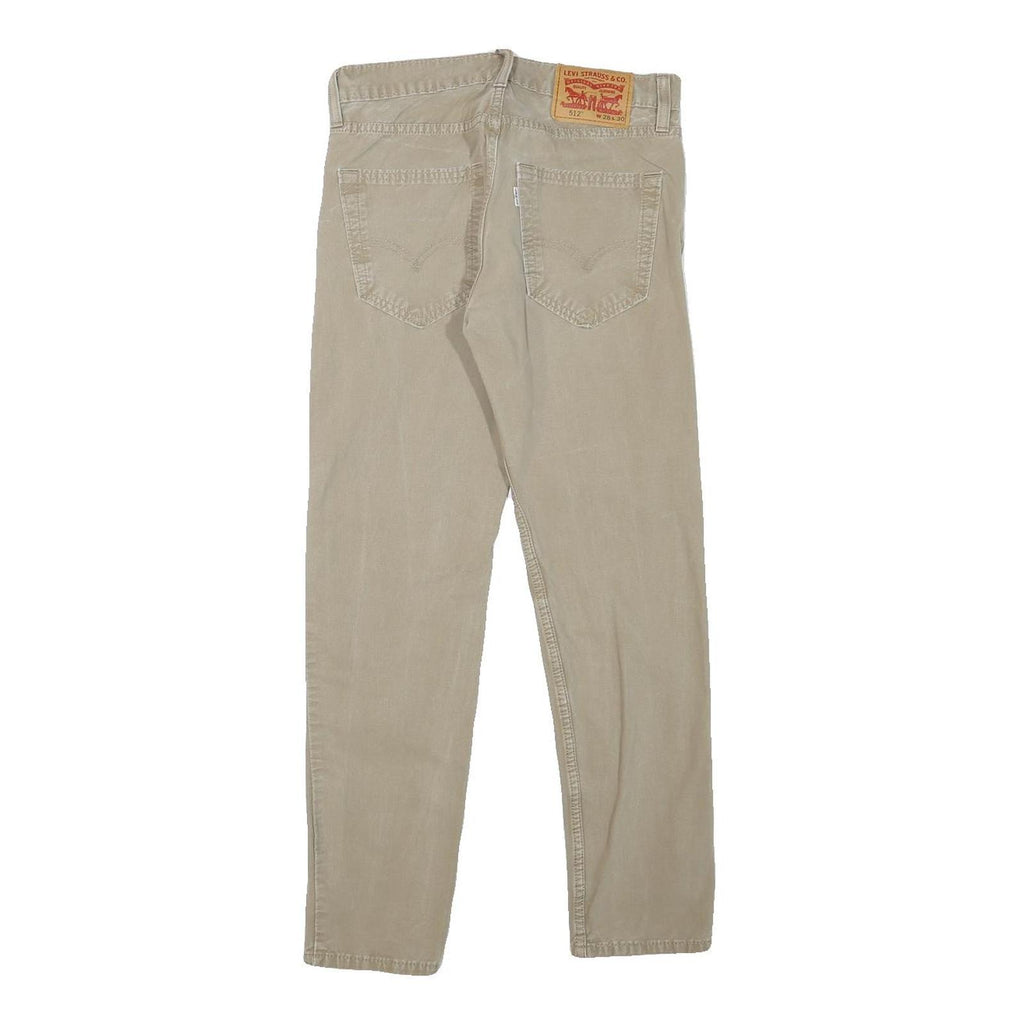 LEVI'S Mens Slim Beige Denim Slim Fit Jeans W28 L26 Cotton Blend Zip