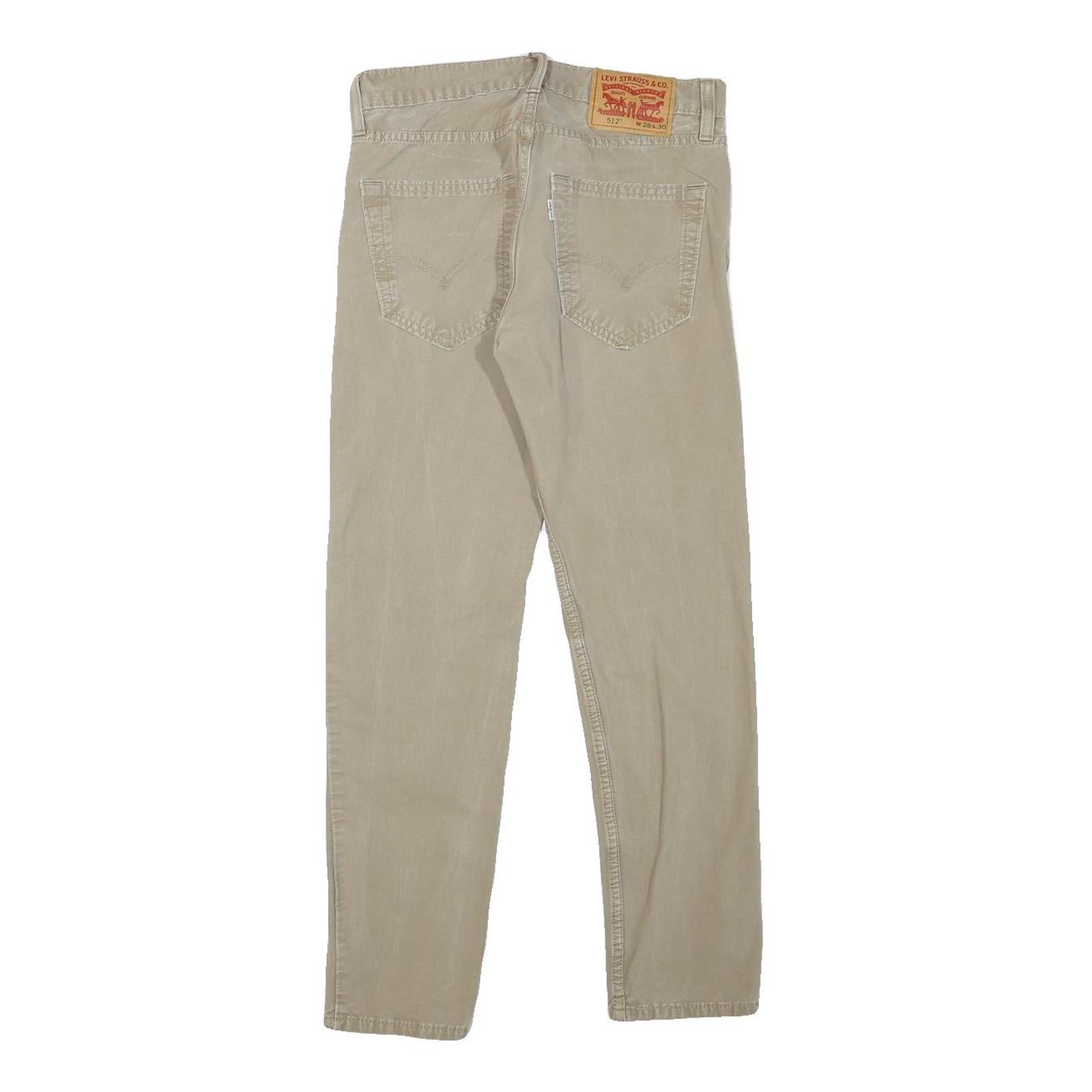 LEVI'S Mens Slim Beige Denim Slim Fit Jeans W28 L26 Cotton Blend Zip