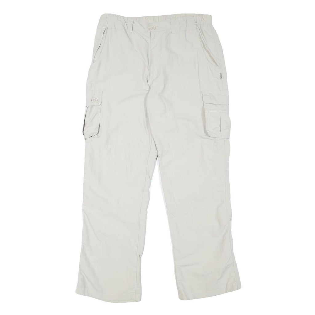 SWITCHER Mens Regular Fit White Polyester Blend Cargo Trousers W30 L29 Casual