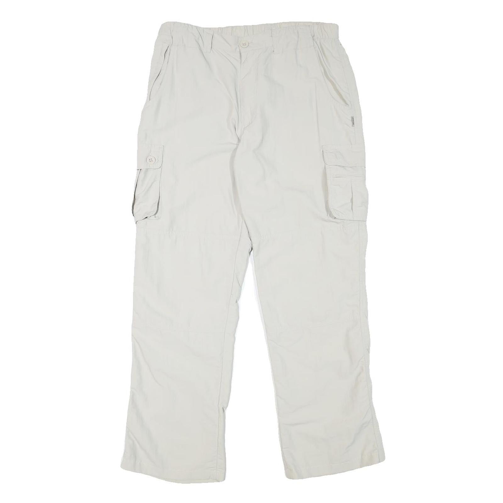 SWITCHER Mens Regular Fit White Polyester Blend Cargo Trousers W30 L29 Casual