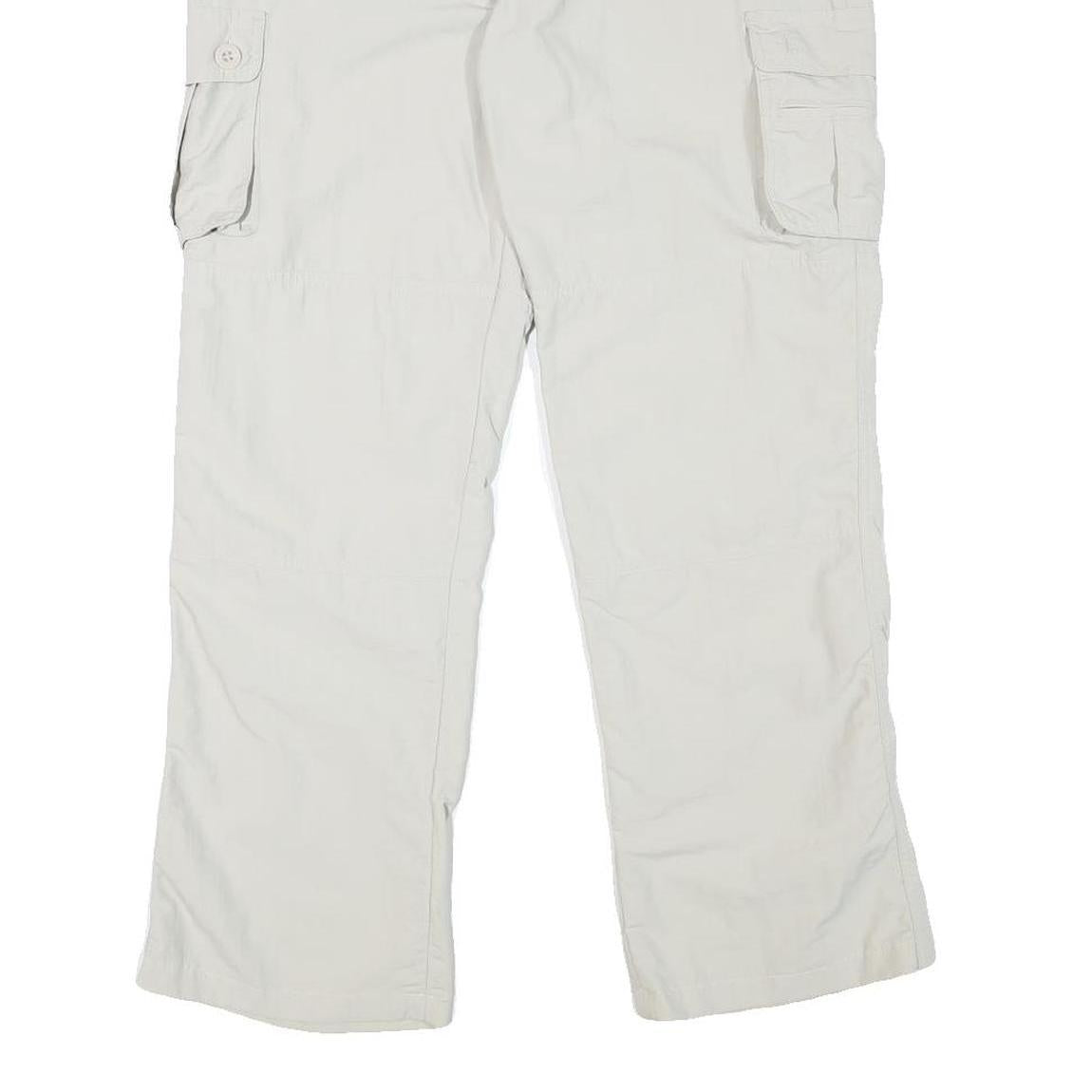 SWITCHER Mens Regular Fit White Polyester Blend Cargo Trousers W30 L29 Casual