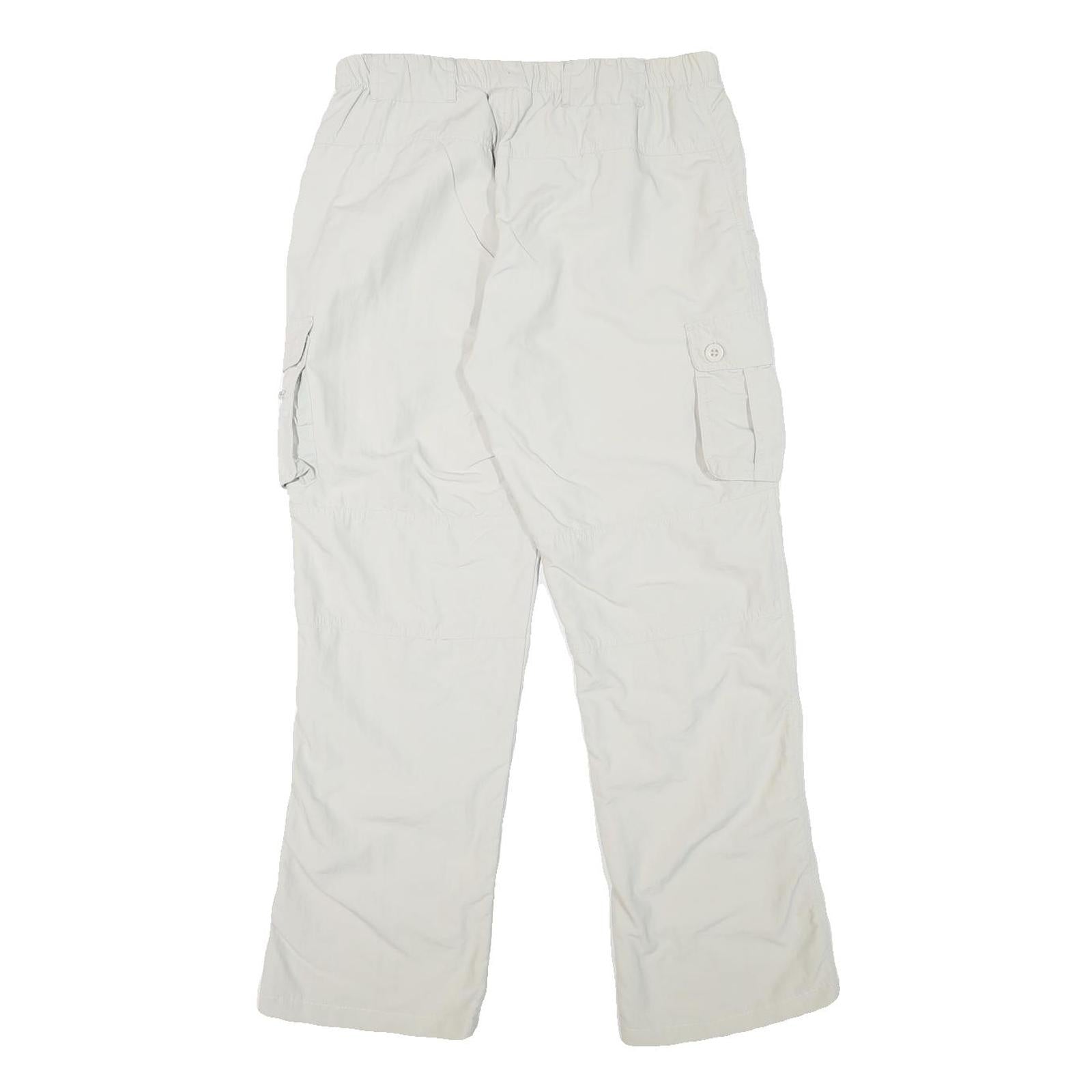 SWITCHER Mens Regular Fit White Polyester Blend Cargo Trousers W30 L29 Casual