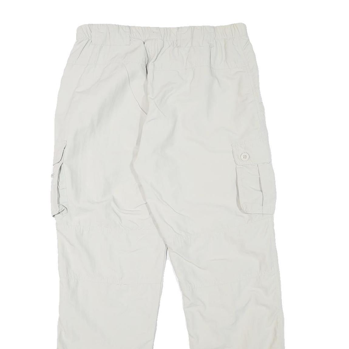 SWITCHER Mens Regular Fit White Polyester Blend Cargo Trousers W30 L29 Casual