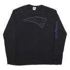 MAJESTIC Mens Black New England Patriots Long Sleeve Crew Neck T-Shirt XL
