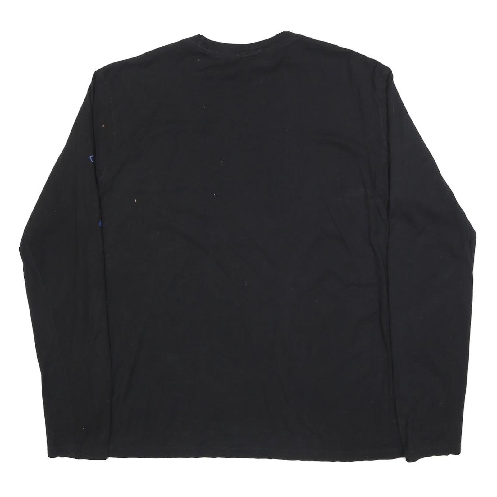 MAJESTIC Mens Black New England Patriots Long Sleeve Crew Neck T-Shirt XL