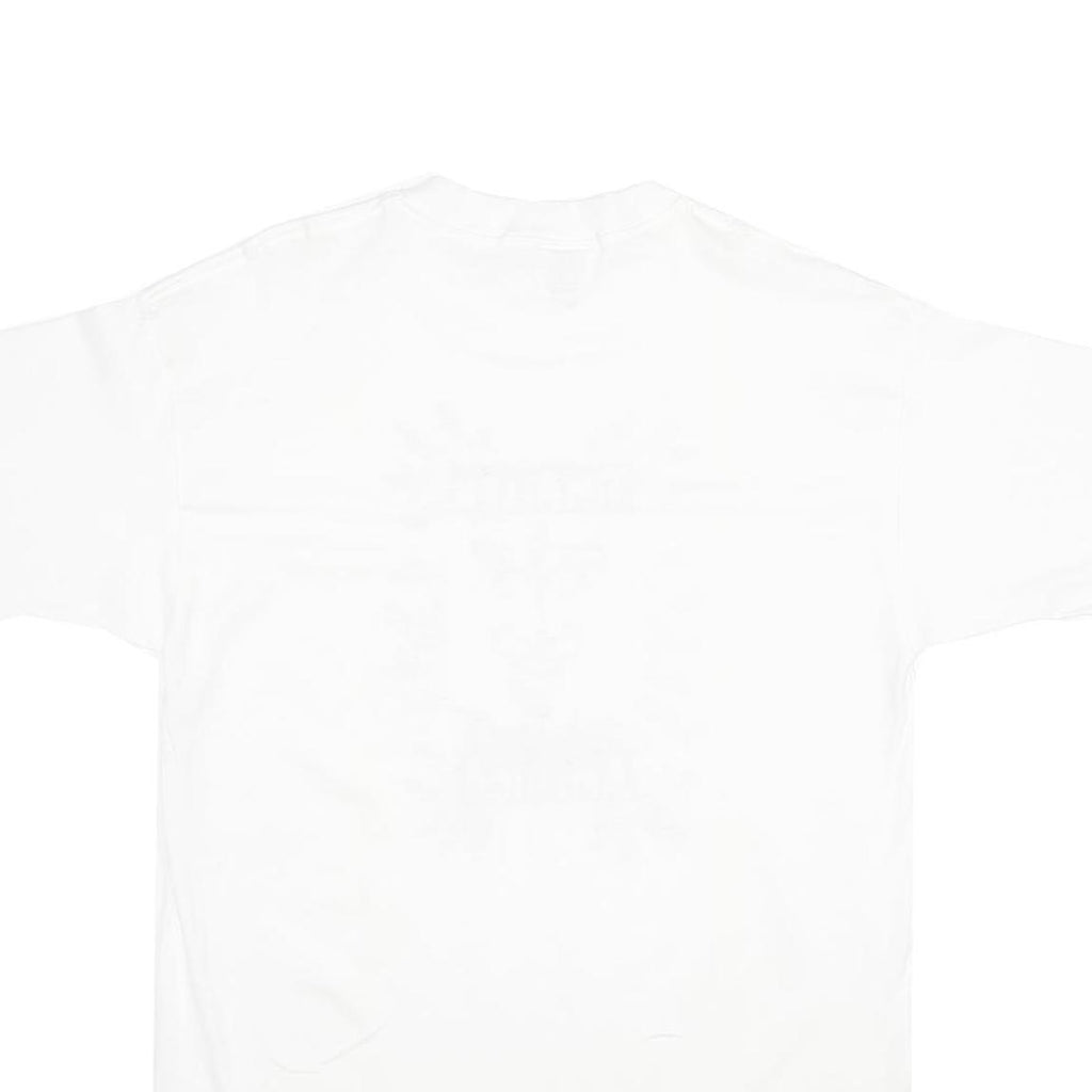 LEE Mens White Tim Allen Powers America Graphic T-Shirt L Short Sleeve Crew Neck