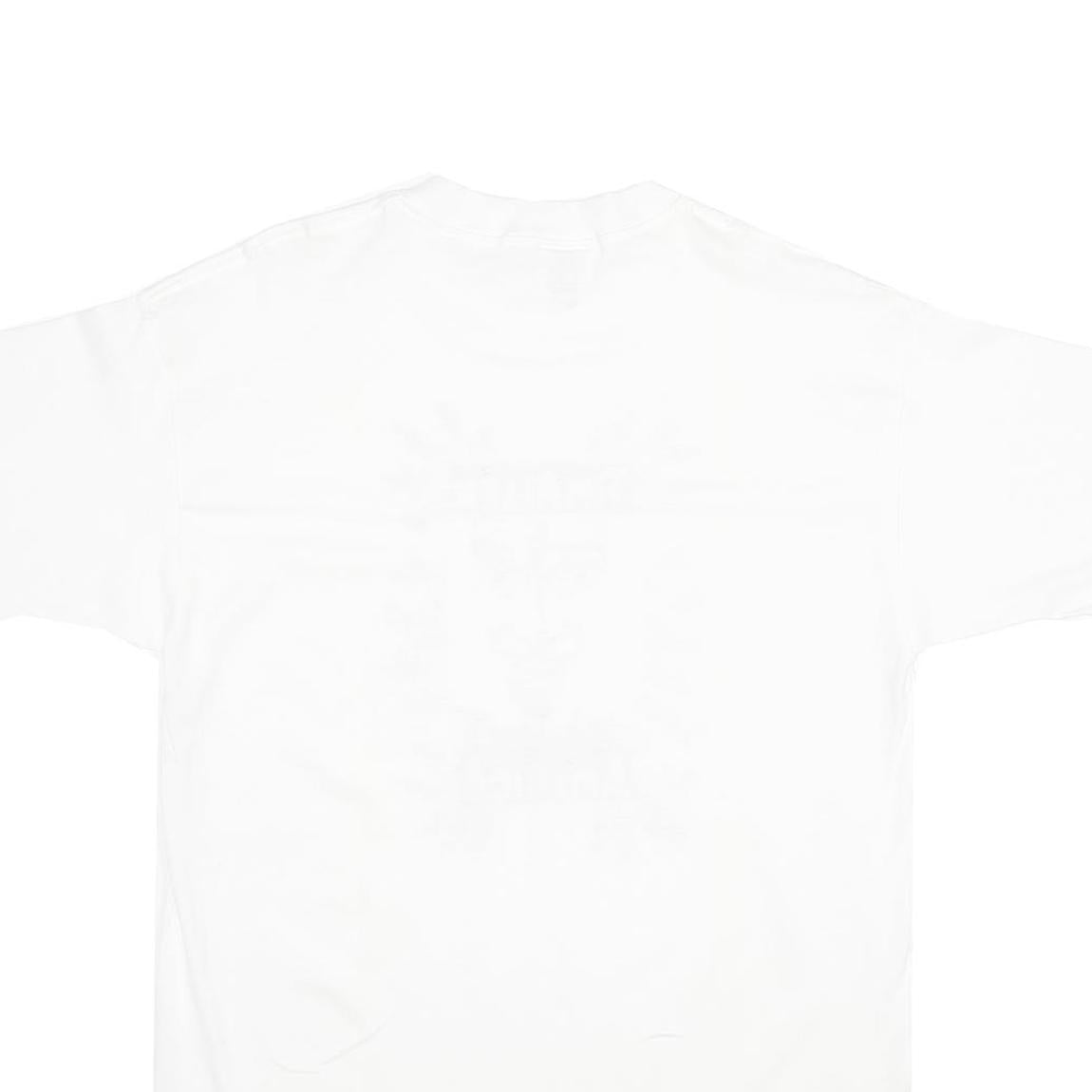 LEE Mens White Tim Allen Powers America Graphic T-Shirt L Short Sleeve Crew Neck