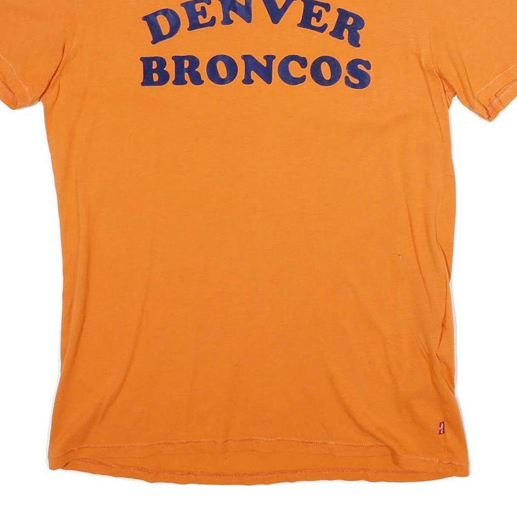 LEVI'S Mens Orange Denver Broncos Graphic T-Shirt M Short Sleeve Crew Neck