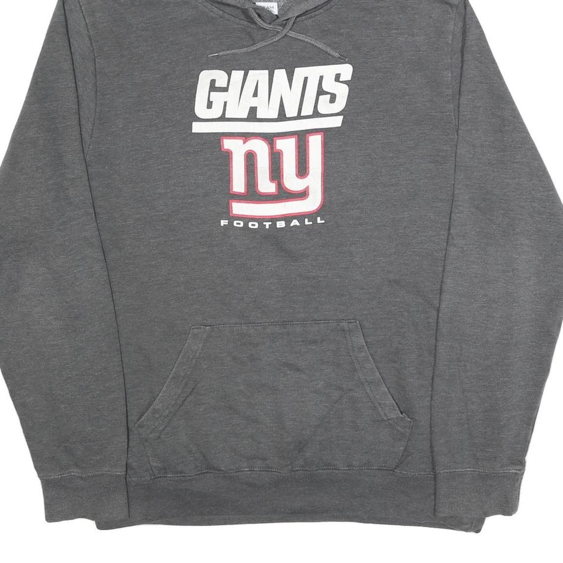 NFL Mens Grey Giants Football Hoodie XL Cotton Blend Pullover Sweatshirt
