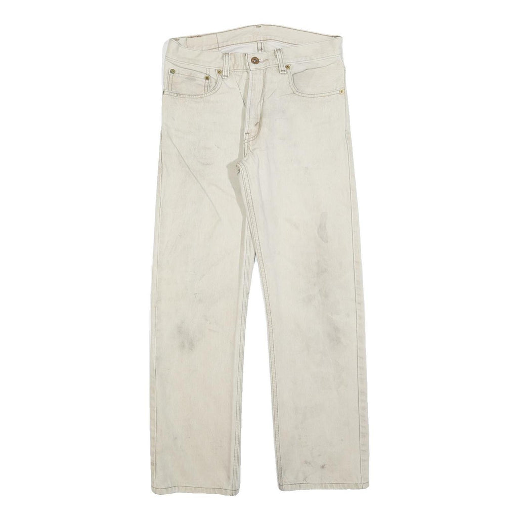 LEVI'S 505 Boys Jeans White Regular Straight Denim W29 L29 Classic Zip