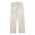 LEVI'S 505 Boys Jeans White Regular Straight Denim W29 L29 Classic Zip
