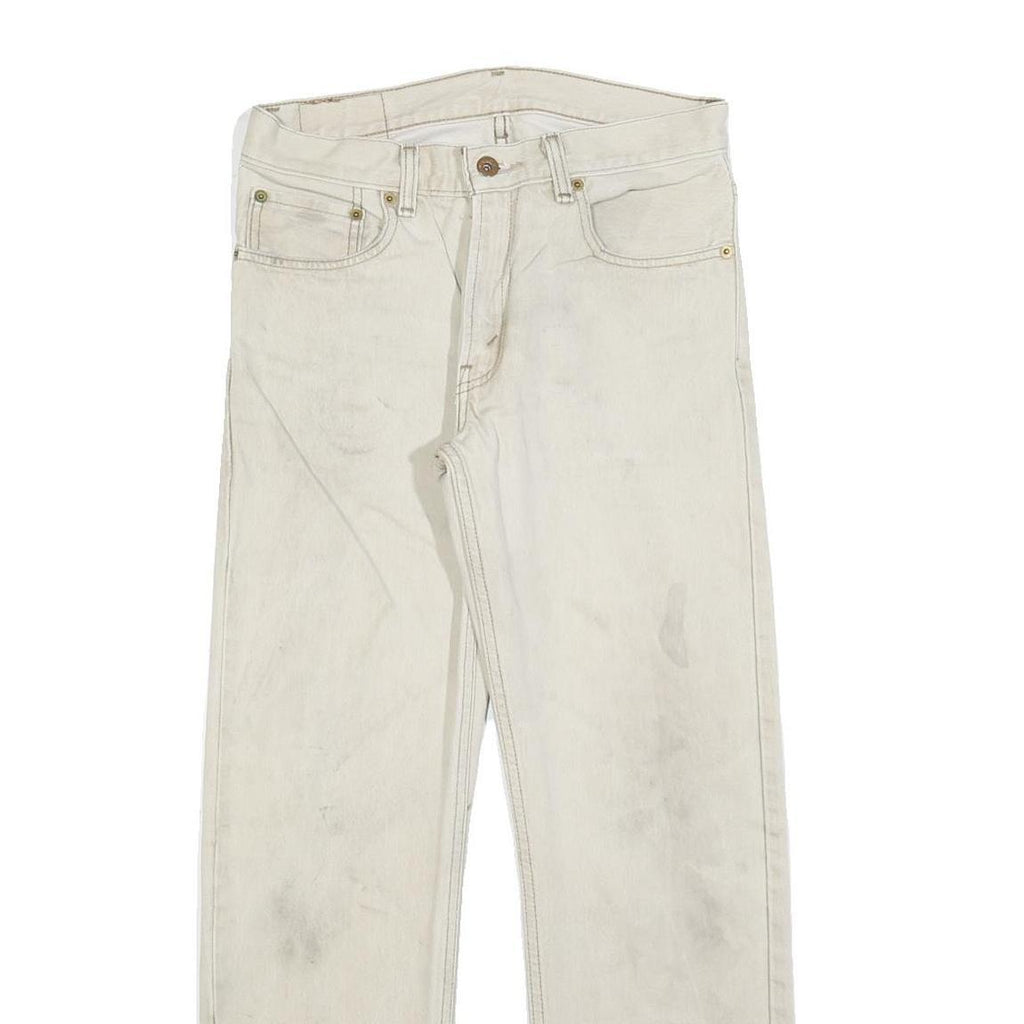 LEVI'S 505 Boys Jeans White Regular Straight Denim W29 L29 Classic Zip