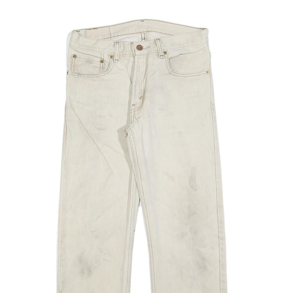 LEVI'S 505 Boys Jeans White Regular Straight Denim W29 L29 Classic Zip