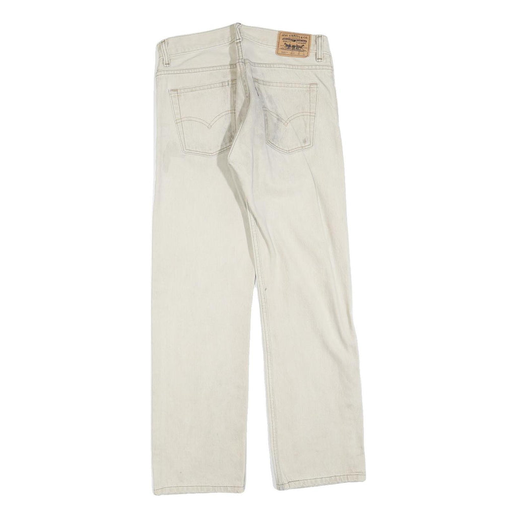 LEVI'S 505 Boys Jeans White Regular Straight Denim W29 L29 Classic Zip