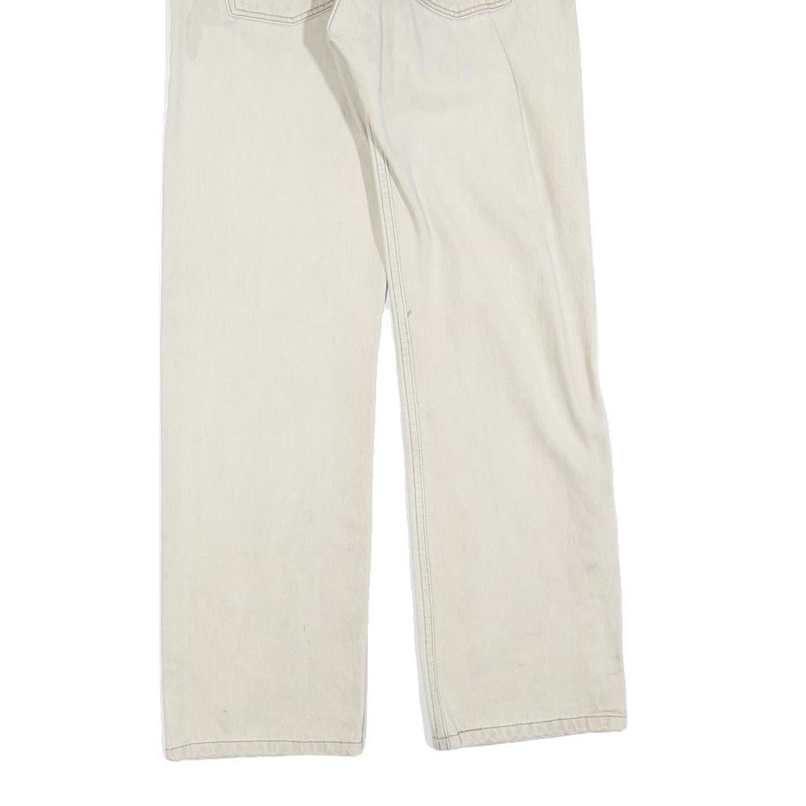 LEVI'S 505 Boys Jeans White Regular Straight Denim W29 L29 Classic Zip