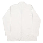 Mens Cream Plain Button Long Sleeve Shirt L Cotton Blend Casual Classic Fit