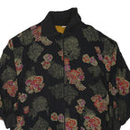 Womens Black Patterned Zip Jacket XL Polyester Blend Classic Casual Outerwear