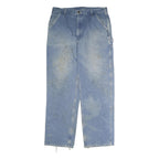 CARHARTT Mens Relaxed Light Blue Denim Jeans W38 L34 Workwear Utility Zip