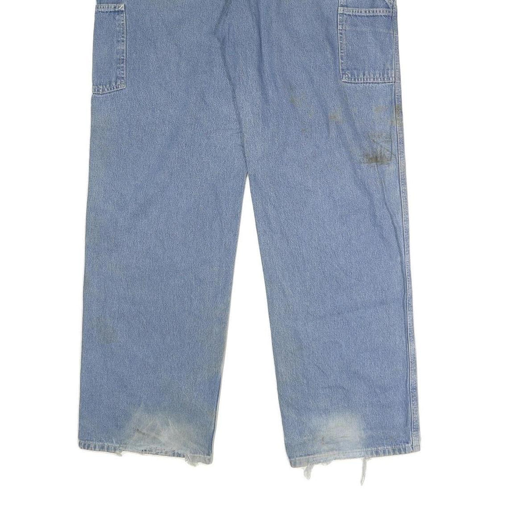 CARHARTT Mens Relaxed Light Blue Denim Jeans W38 L34 Workwear Utility Zip