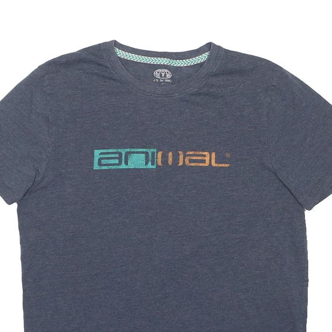 ANIMAL Mens Blue Graphic T-Shirt M Short Sleeve Crew Neck Cotton Blend Casual