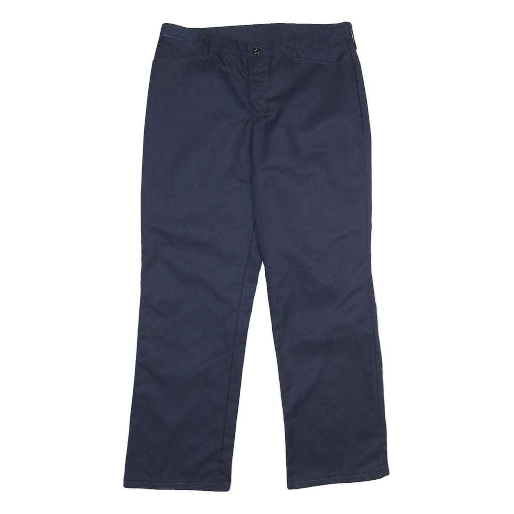 RED KAP Womens Classic Navy Blue Polyester Blend Zip Trousers W34 L34 Workwear