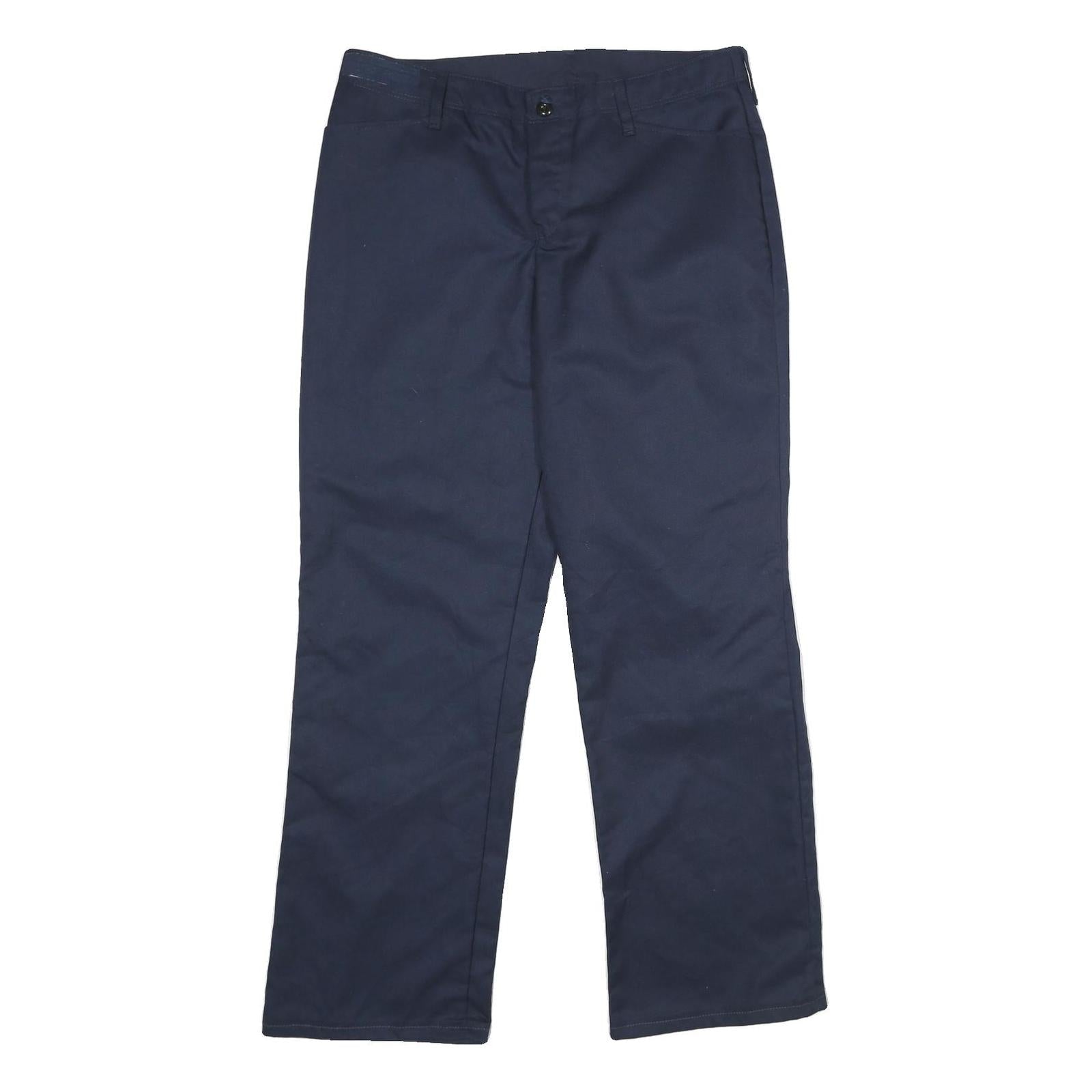 RED KAP Womens Classic Navy Blue Polyester Blend Zip Trousers W34 L34 Workwear