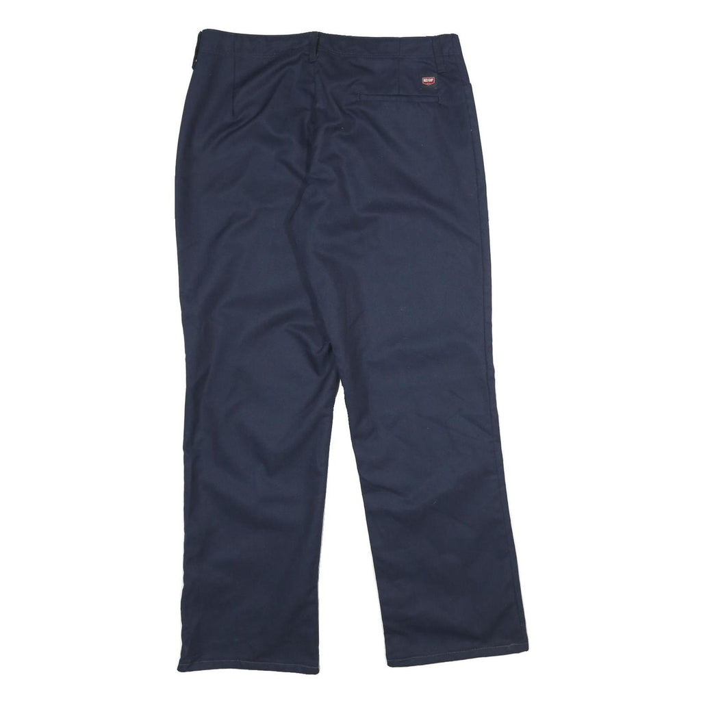 RED KAP Womens Classic Navy Blue Polyester Blend Zip Trousers W34 L34 Workwear